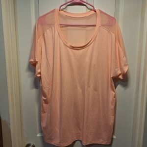 Peach Athletic T Shirt with Mesh Back - Women's 2X